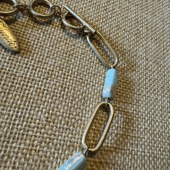 Plunder Gold and Mint Green Gemstone Bracelet - Picture 2 of 5